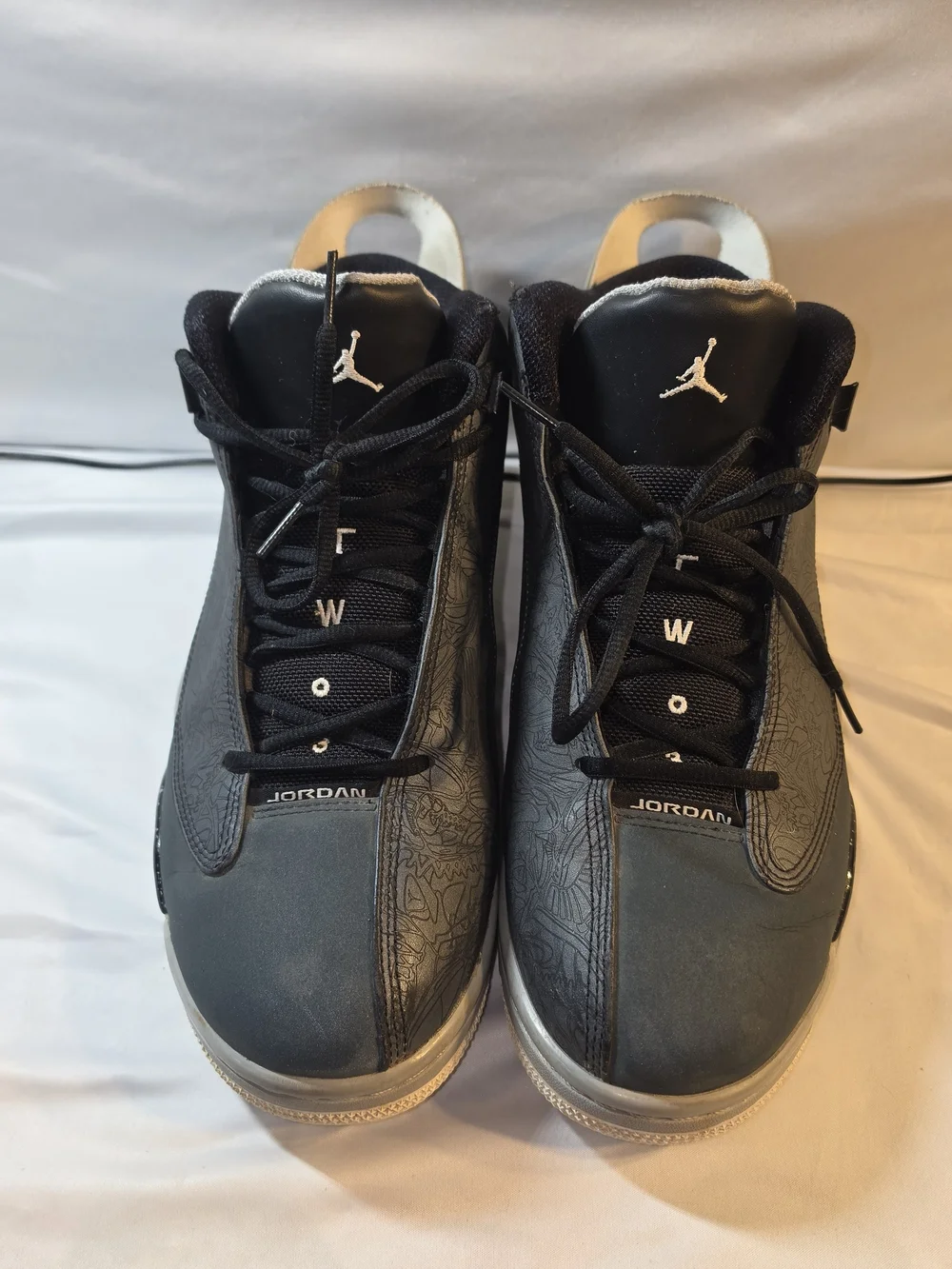 Jordan Men's Black and Gray High-Top Sneakers
